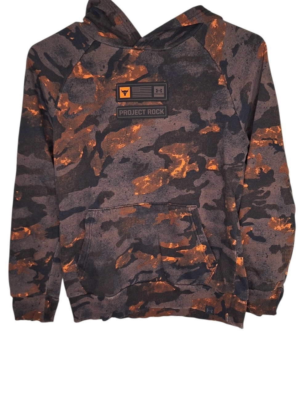 Under Armour Project Rock Orange & Black Camo Hoodie